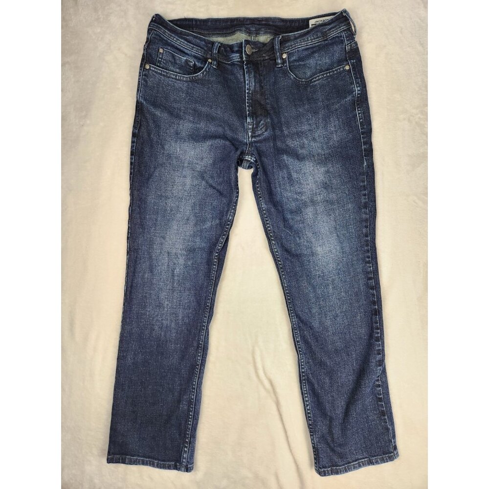 Buffalo David Bitton Jeans Mens 34x30 Jackson-X‎ Straight Stretch Dark Wash